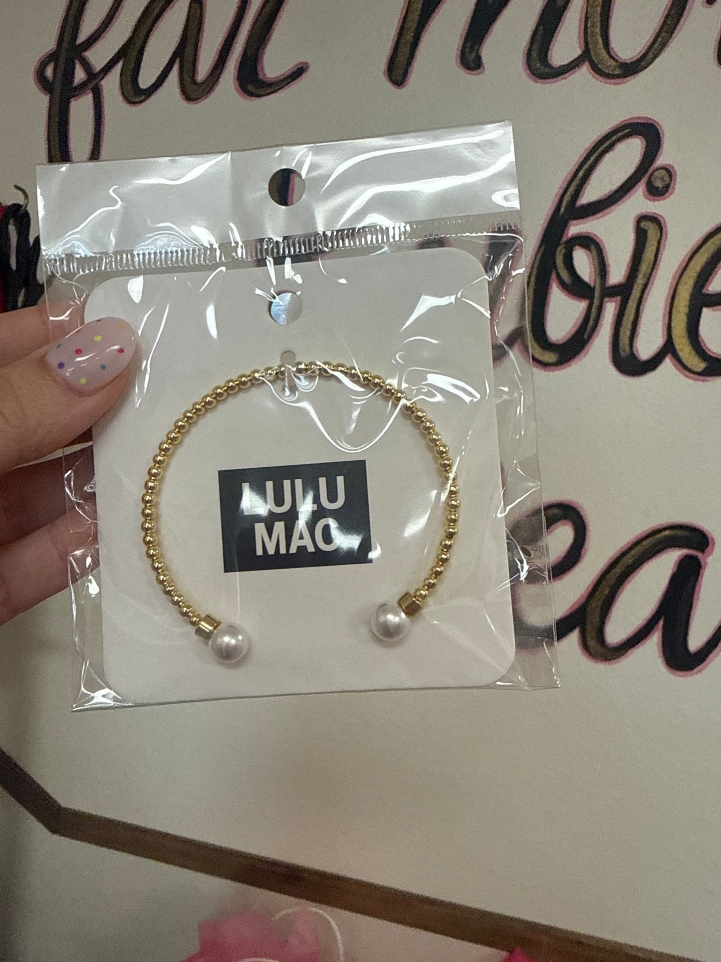 LM Cuff Gold Pearl Bracelet