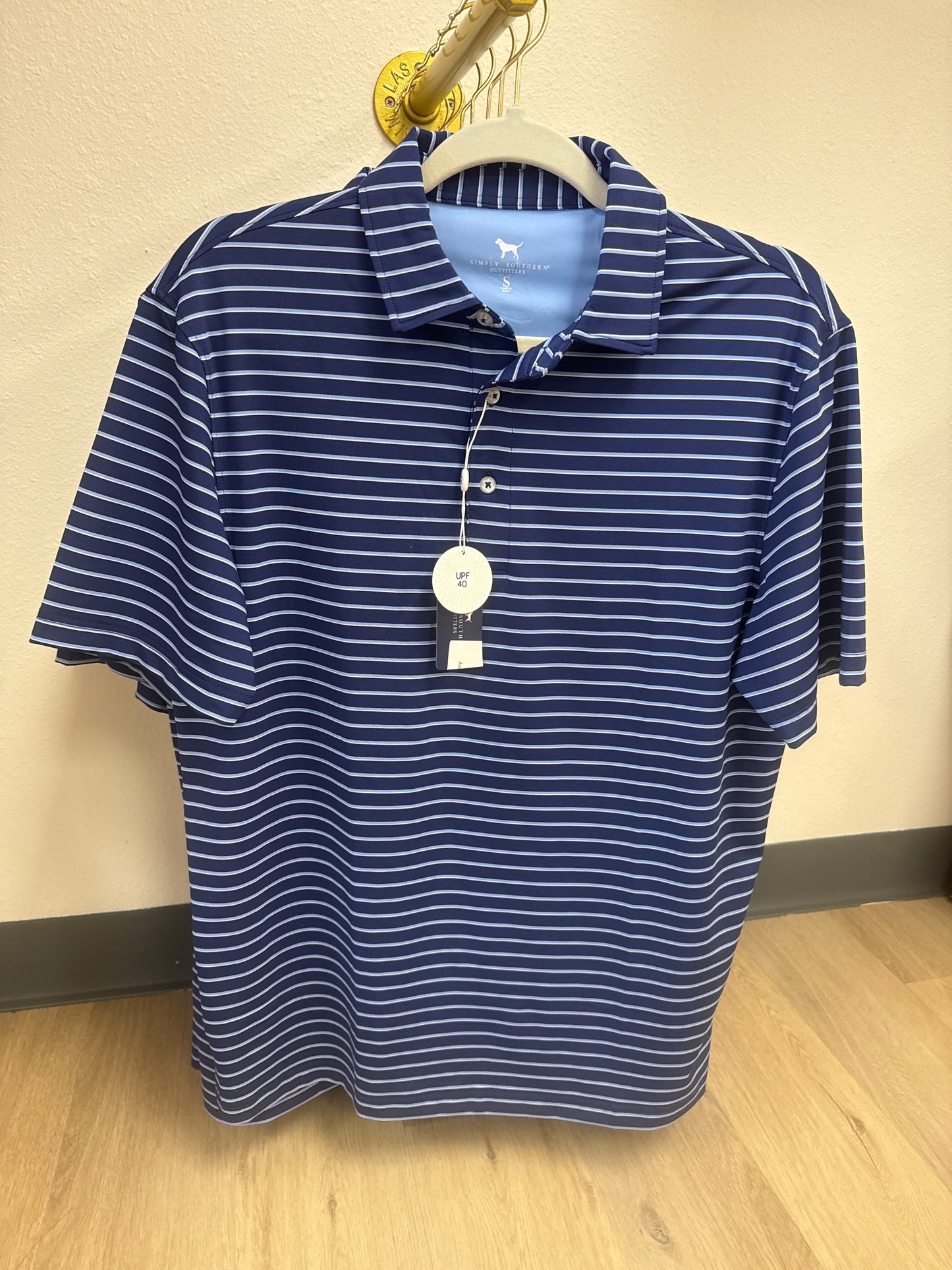 Simply Southern Striped Polo- Navy