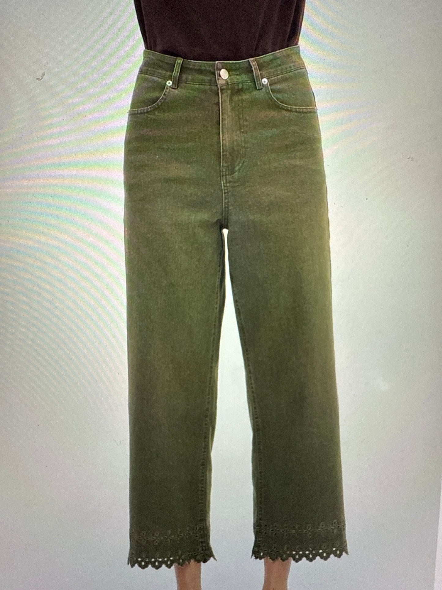 Entro Ankle Pant with Floral Border Hem