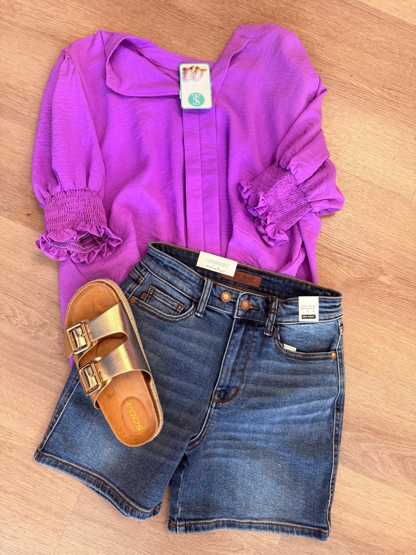 S&S Smocked Puff Sleeve Top