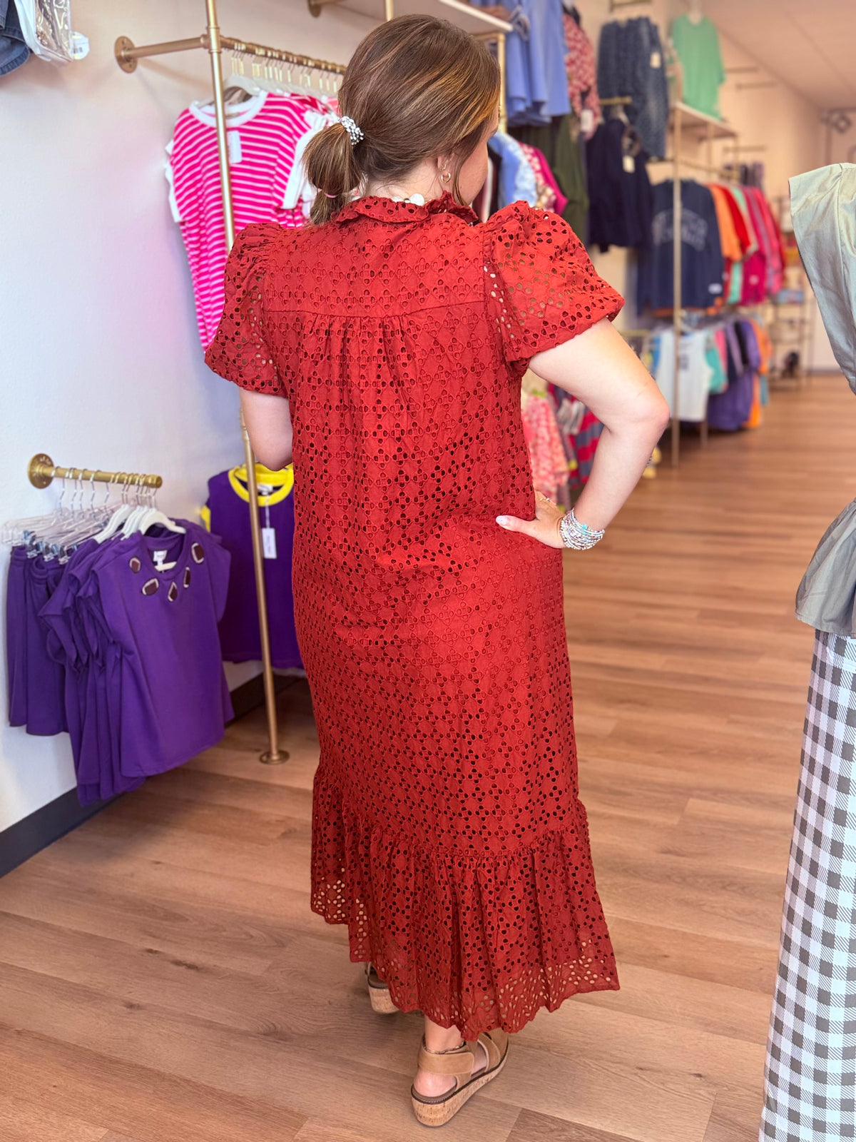 Scarlett Grace Midi Dress- Rust