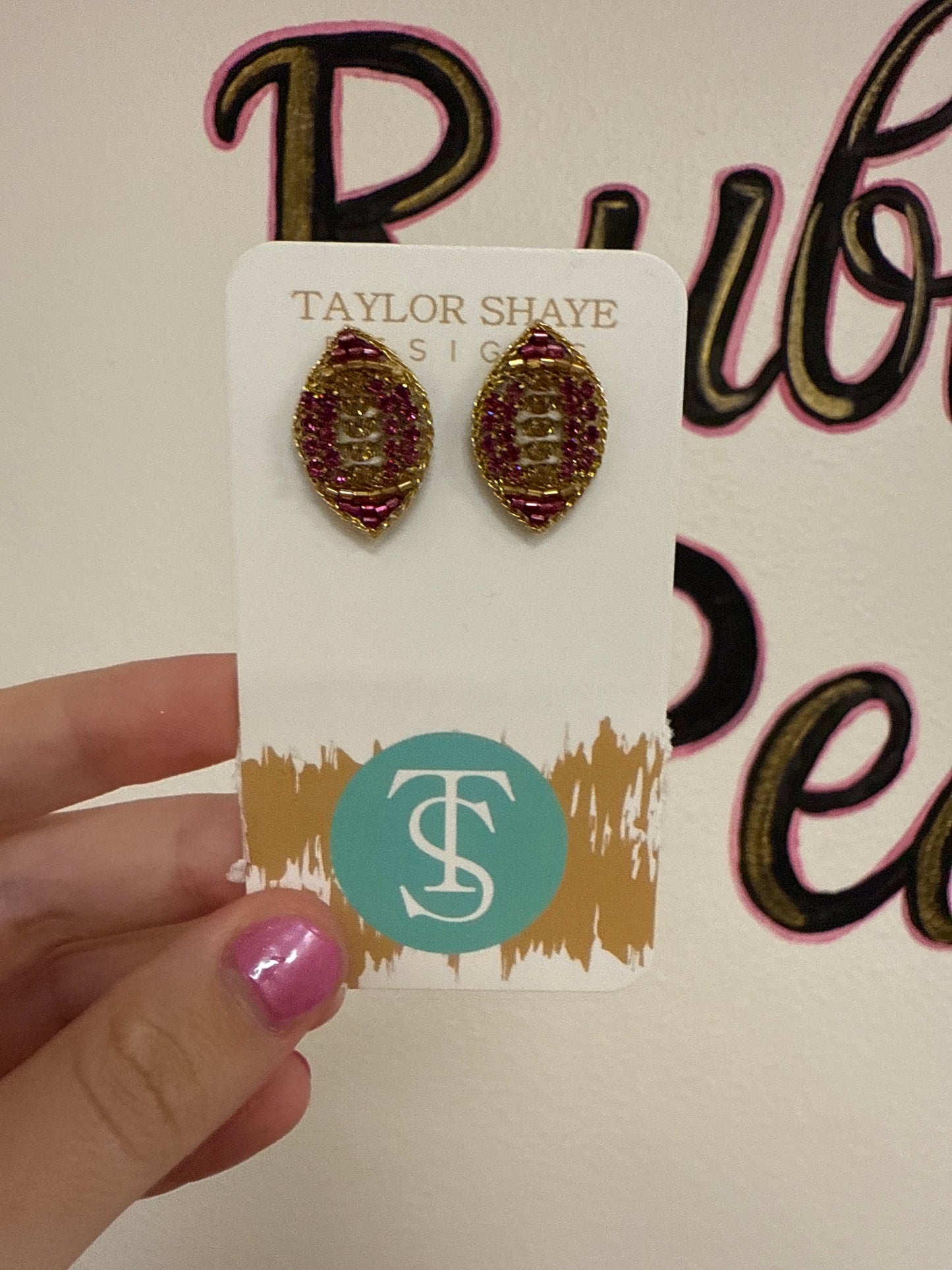 TS Football Stud Earrings