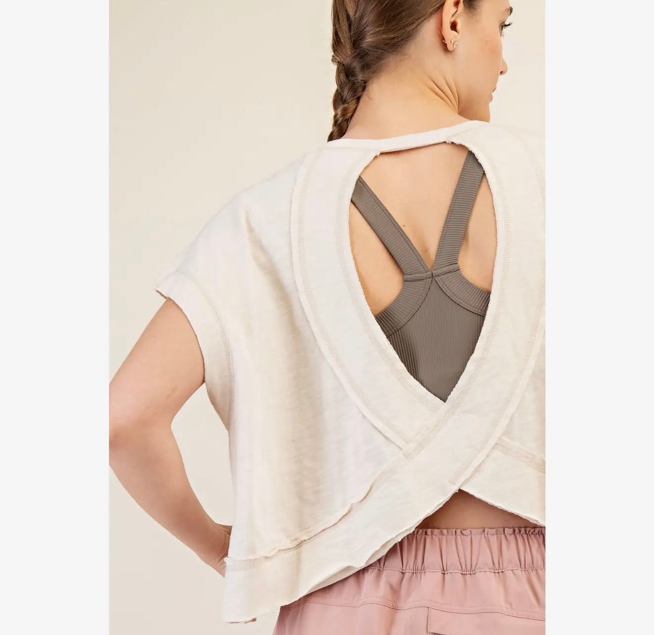 Rae Mode Cotton Open Back Top