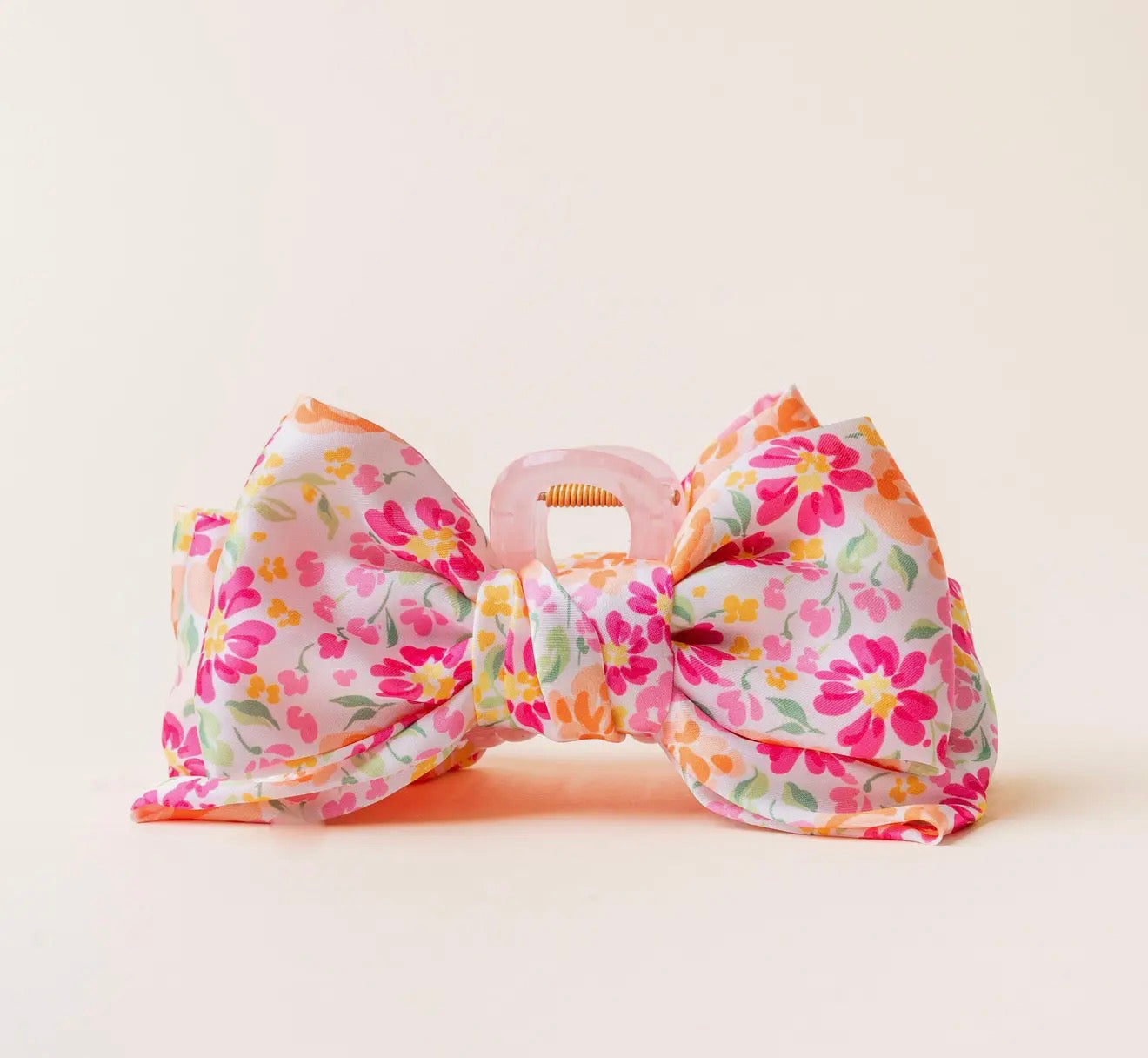 Satin Bow Claw Clip- Secret Garden