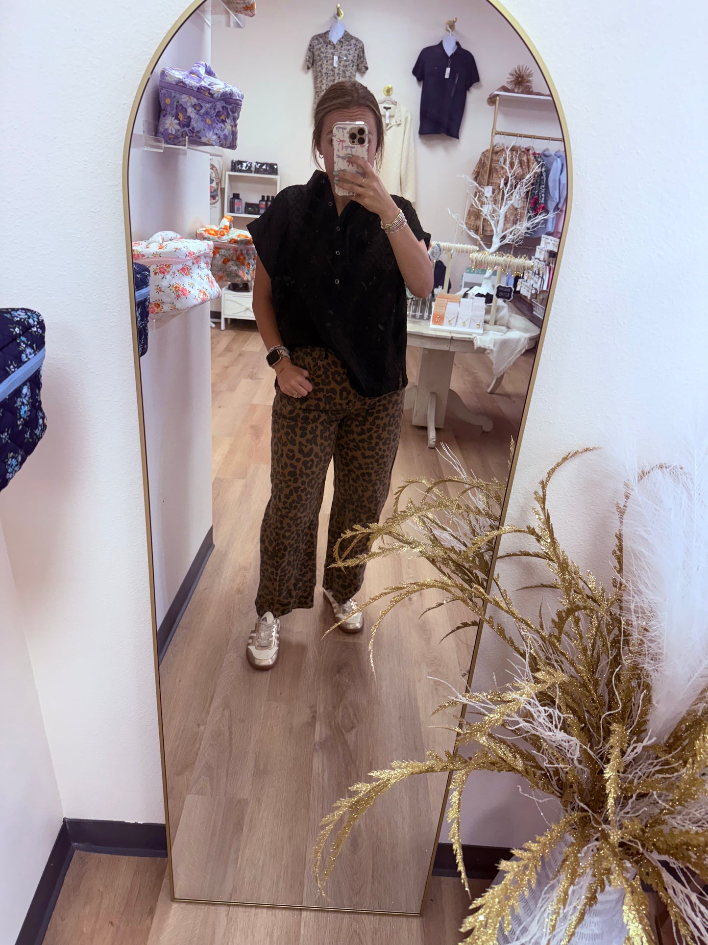 Entro Leopard Denim Pant