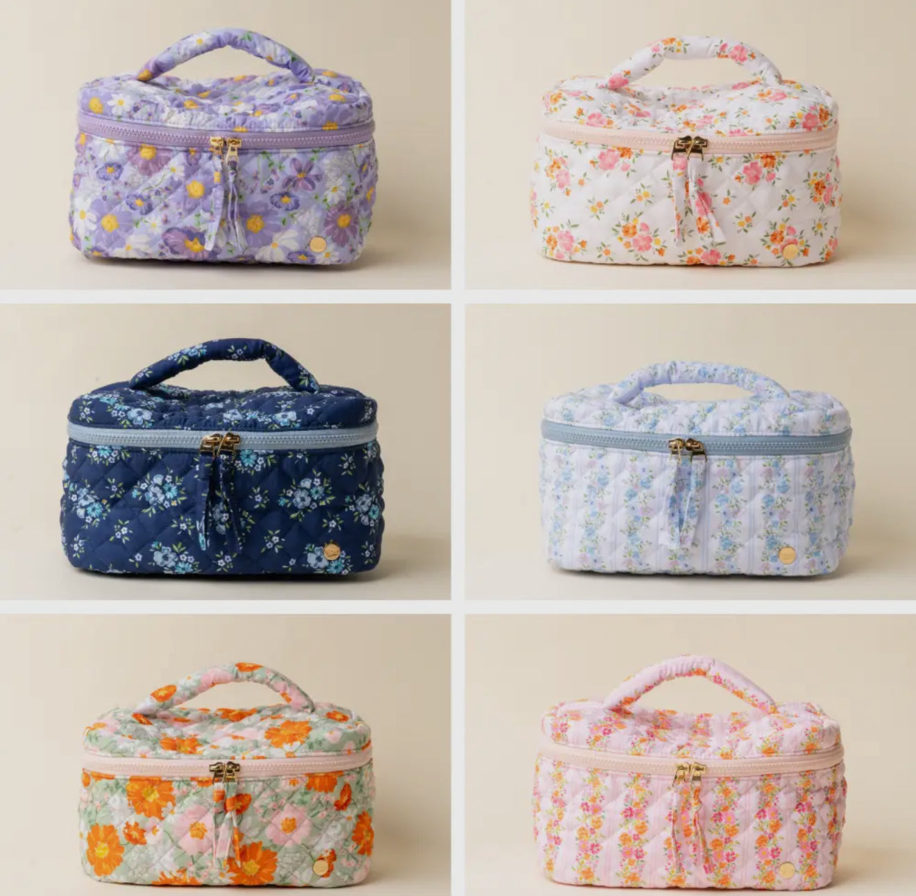 Glam & Go Quilted Cosmetic Bags