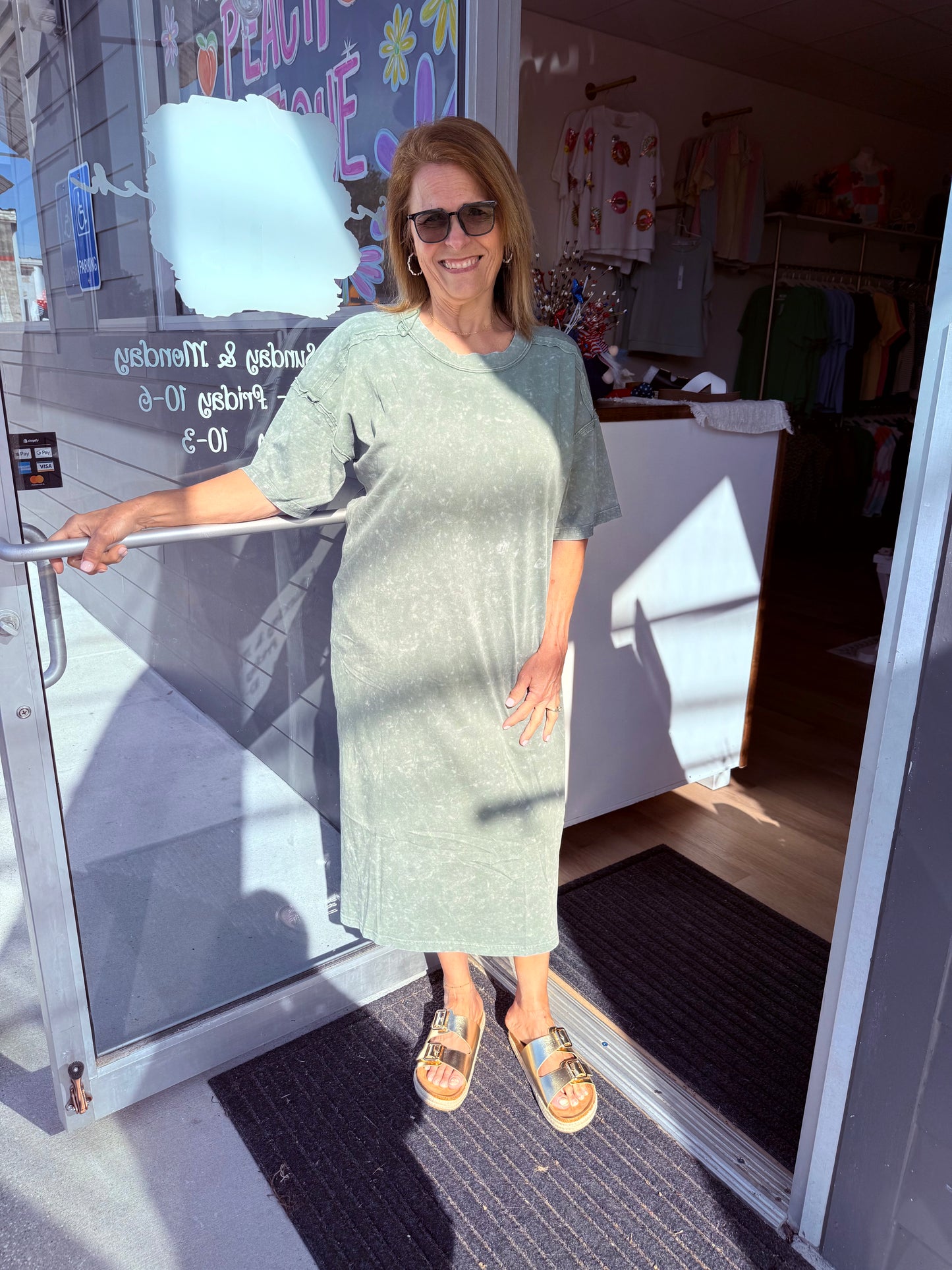 Very J Washed T-Shirt Midi Dress
