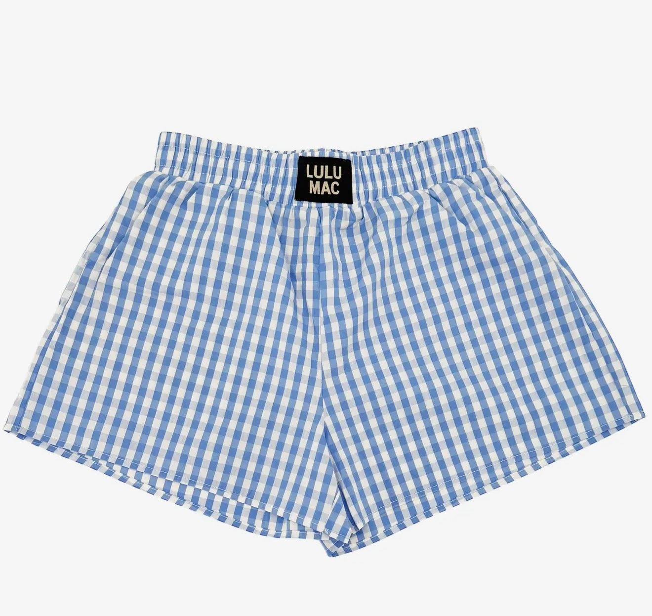 LuLu Mac Gingham Shorts- Light Blue
