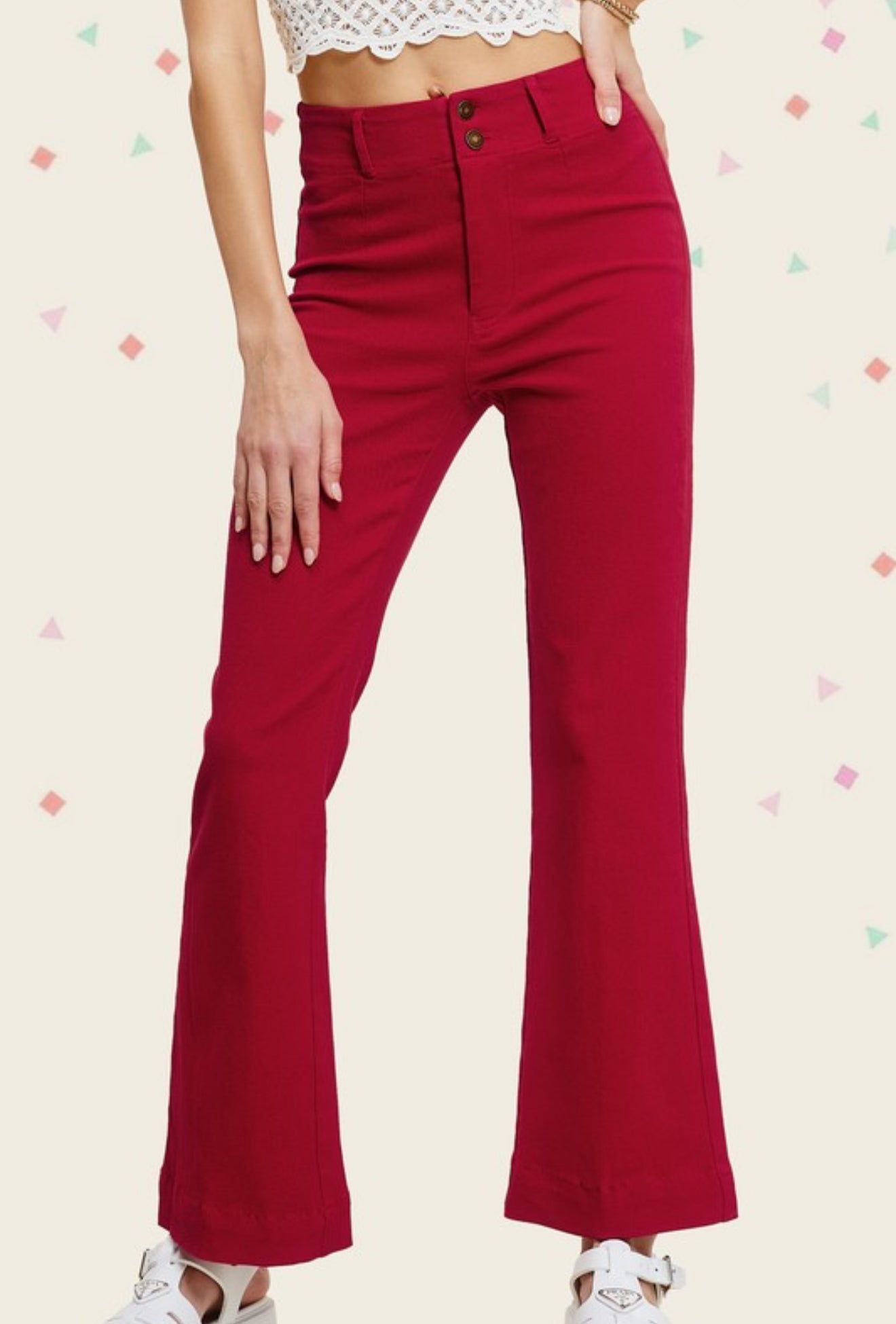 La Miel Soft Washed Stretchy High Waisted Wide Flare Pants