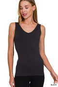 Zenana U OR V NECK 2-WAY SEAMLESS TANK TOP