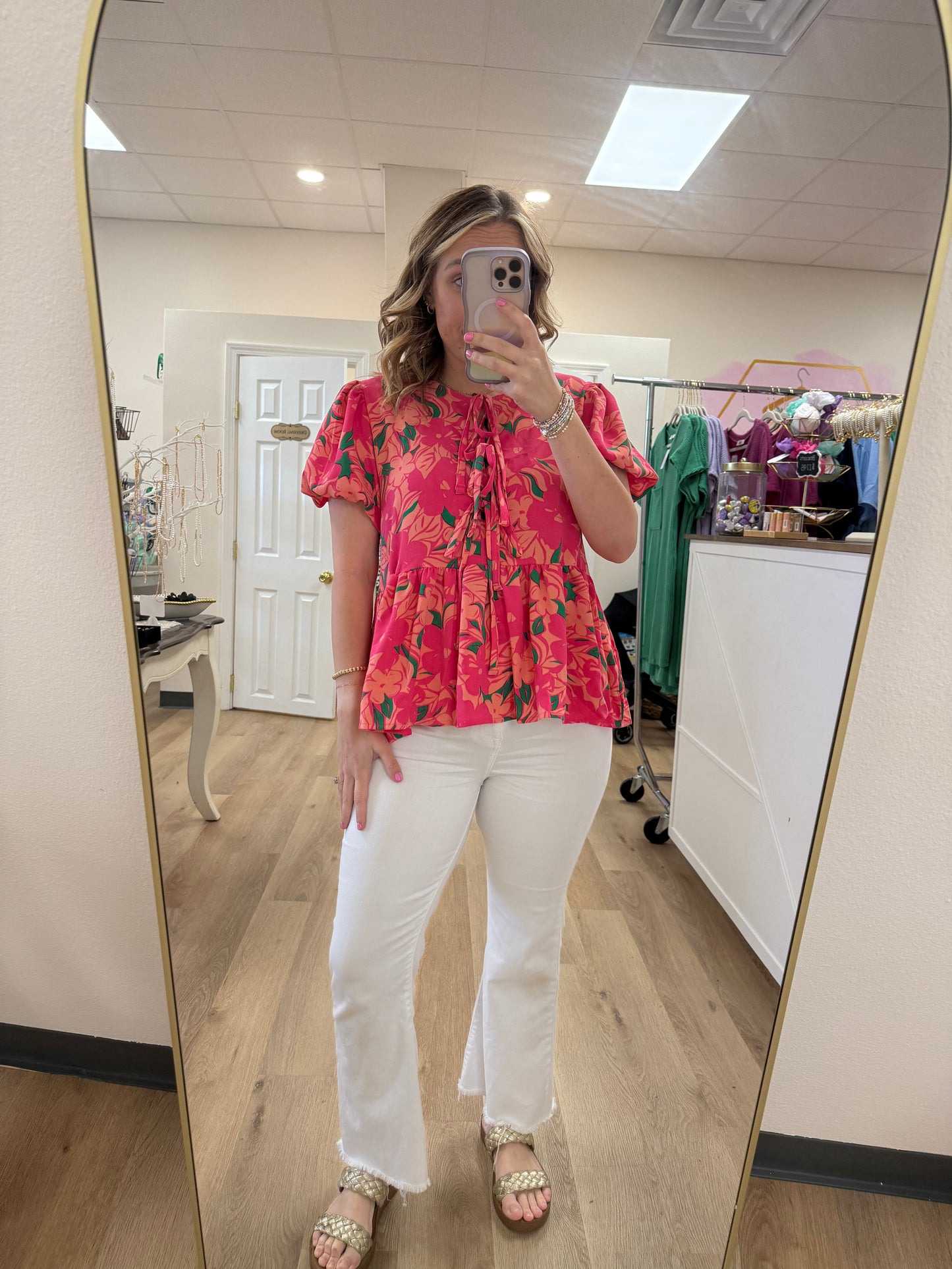 Hap Floral Ribbon Top