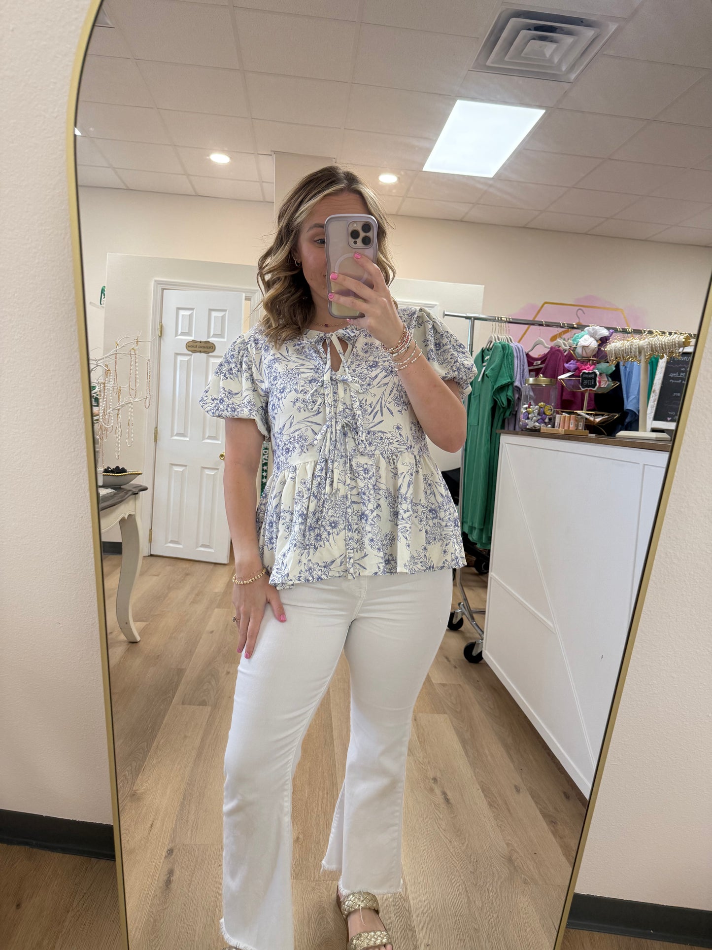 Hap Floral Ribbon Top