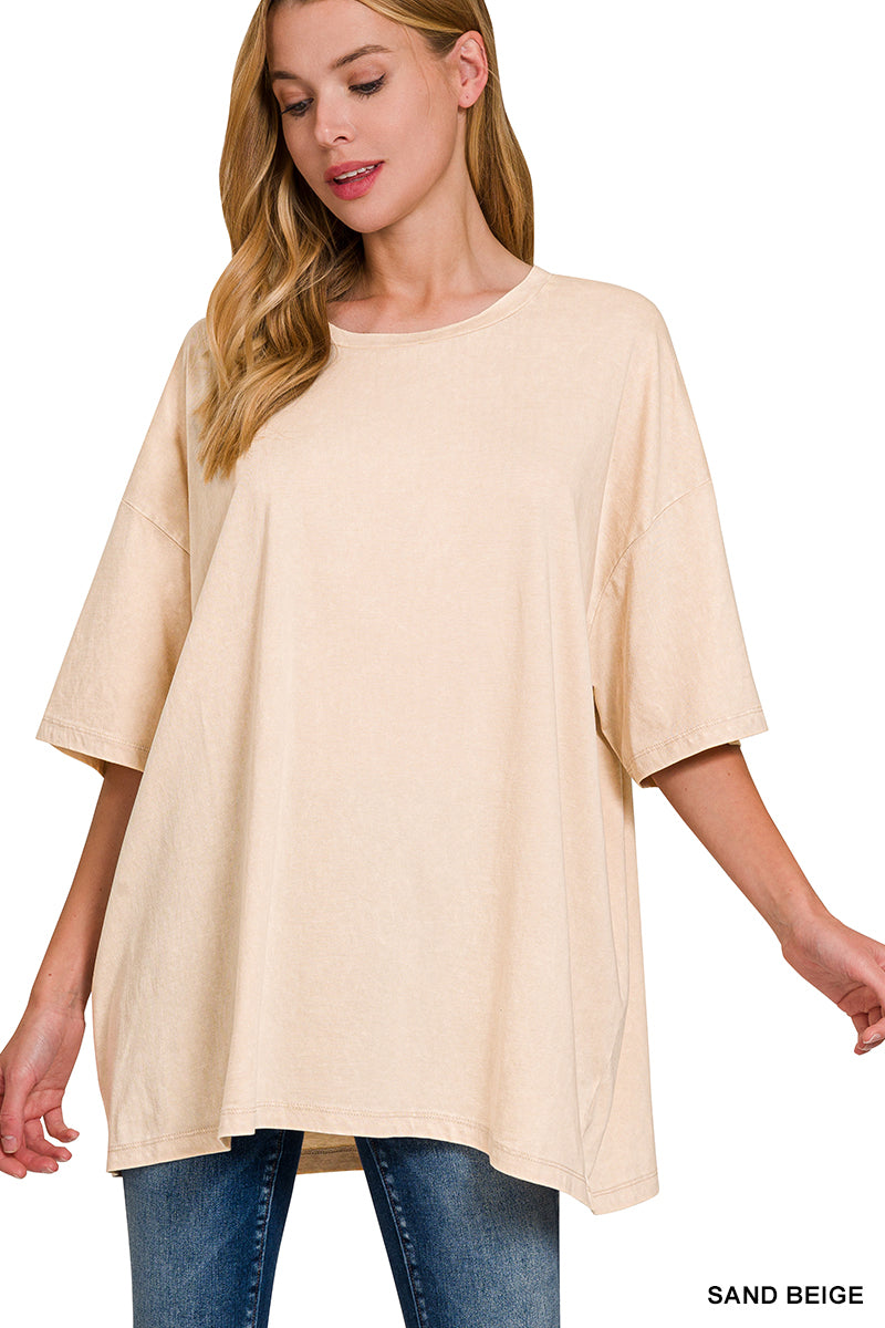 Zenana Acid Wash Oversized Tee