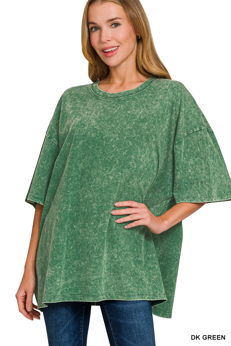 Zenana Acid Wash Oversized Tee