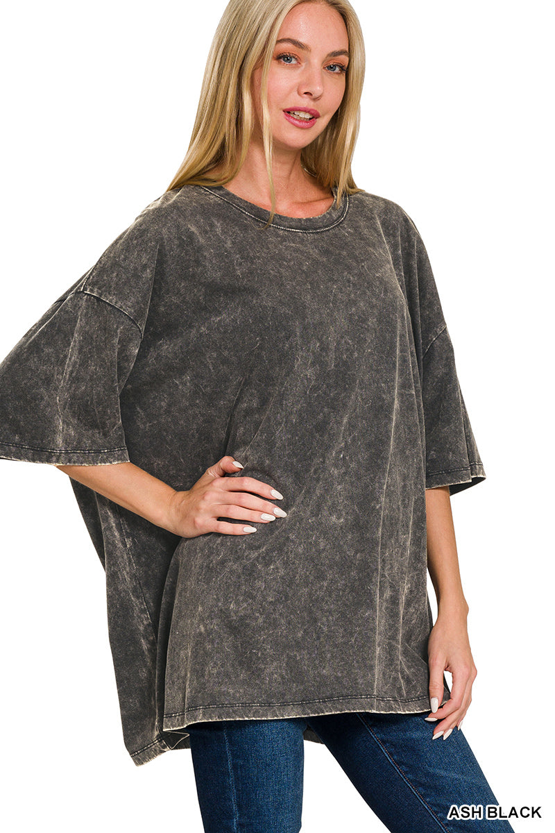 Zenana Acid Wash Oversized Tee