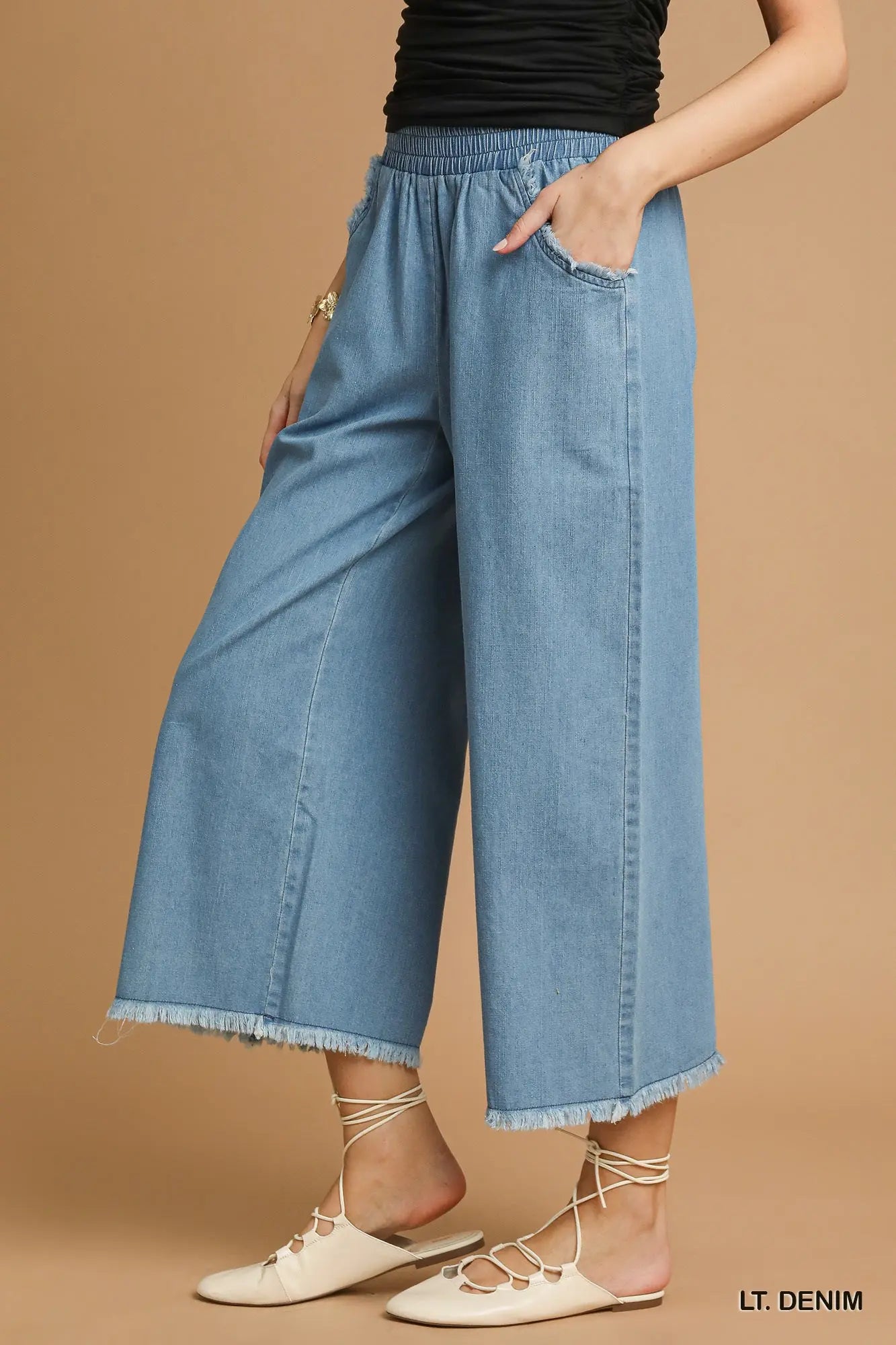 Umgee Drawstring Denim Pants