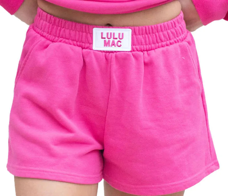 Lulu Mac Terry Cloth Shorts- Hot Pink