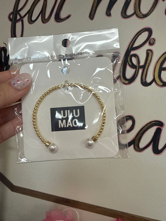 LM Cuff Gold Pearl Bracelet