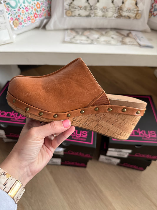 Corky Cognac Clogs