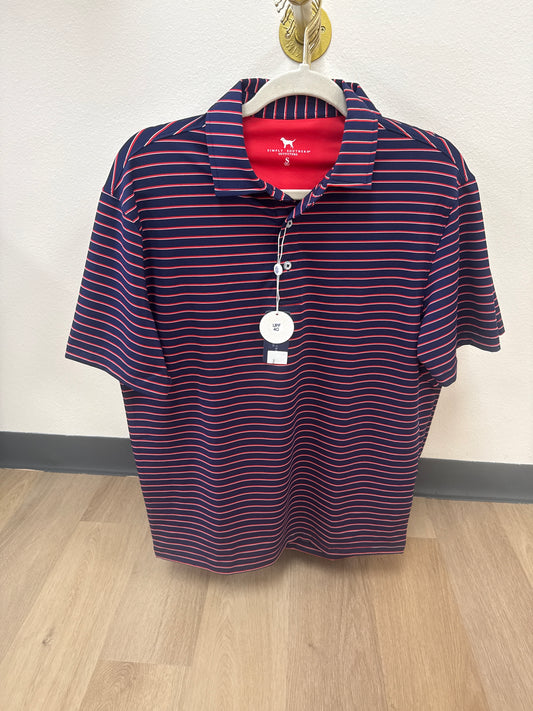 Simply Southern Men’s Striped Polo- Red