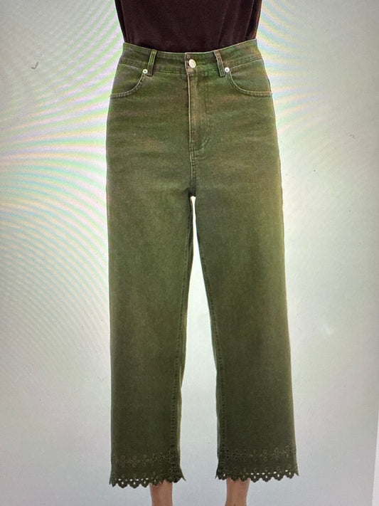 Entro Ankle Pant with Floral Border Hem