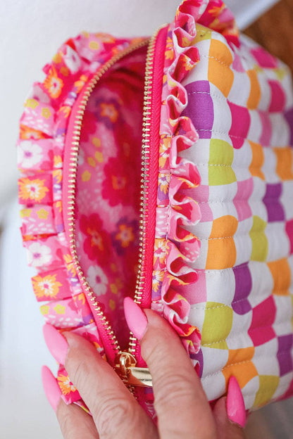 Groovy Garden Quilted Ruffle Bag: Multi