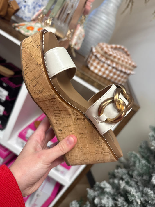 Corky Memory Foam Wedges- Beige/Gold