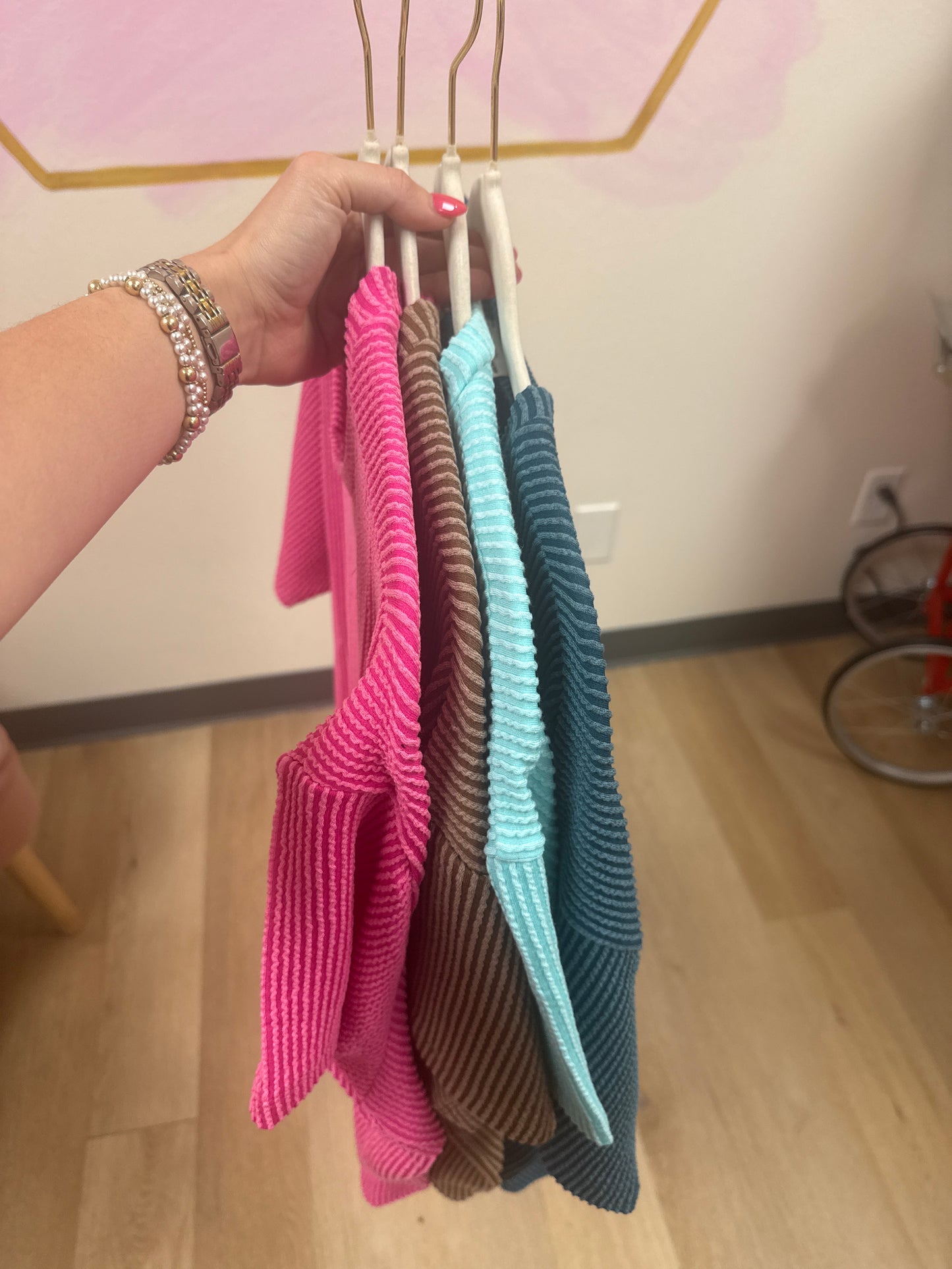 Zenana Ribbed Front Pocket Top