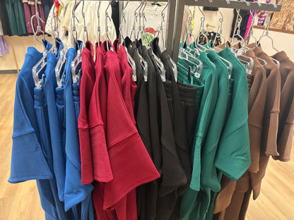 Zenana Ribbed Textured Pants Set