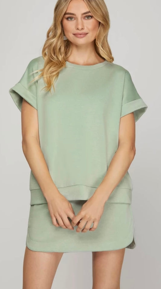 S+S High Waist Casual Skort Set