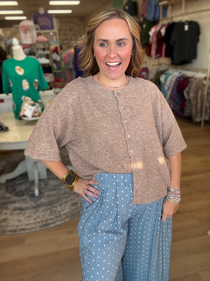 The Cozy Social Cardigan- Mocha