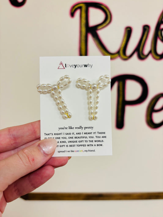 Pearl Bow Earrings