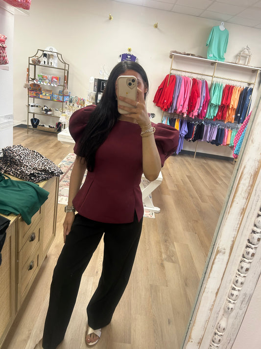 Making an Entrance Top- Burgandy