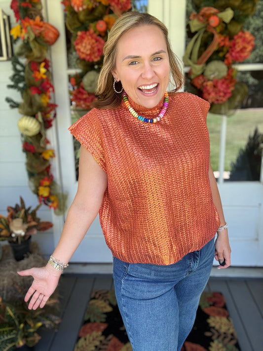 Metallic Vest Sweater