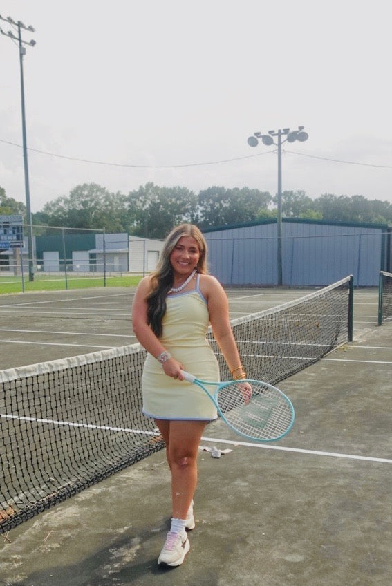LM Athletic Dress -Butter/Light Blue