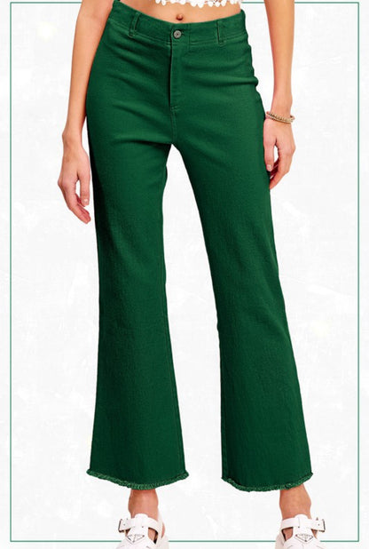 La Miel Soft Washed Stretchy High Waisted Wide Flare Pants