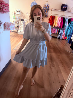 S&S Bell Sleeve Waisted Elastic Dress