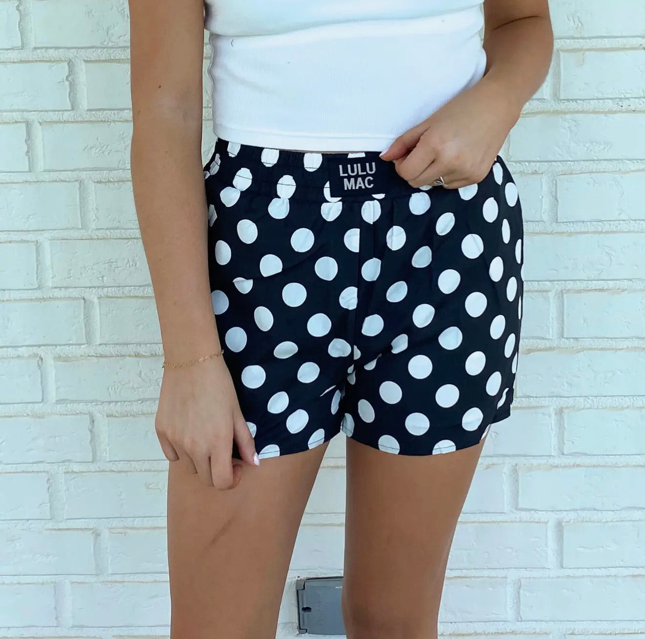 LuLu Mac Polka Dot Shorts- Black