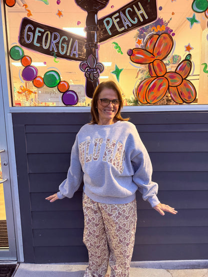 Lulu Mac Sweatshirt- Camo Letters