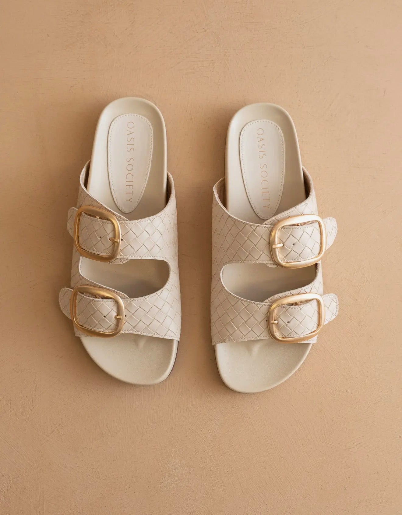 Oasis Society Desiree Gold Buckle Sandals