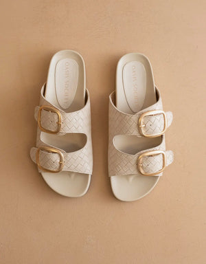 Oasis Society Desiree Gold Buckle Sandals