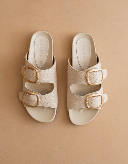 Oasis Society Desiree Gold Buckle Sandals