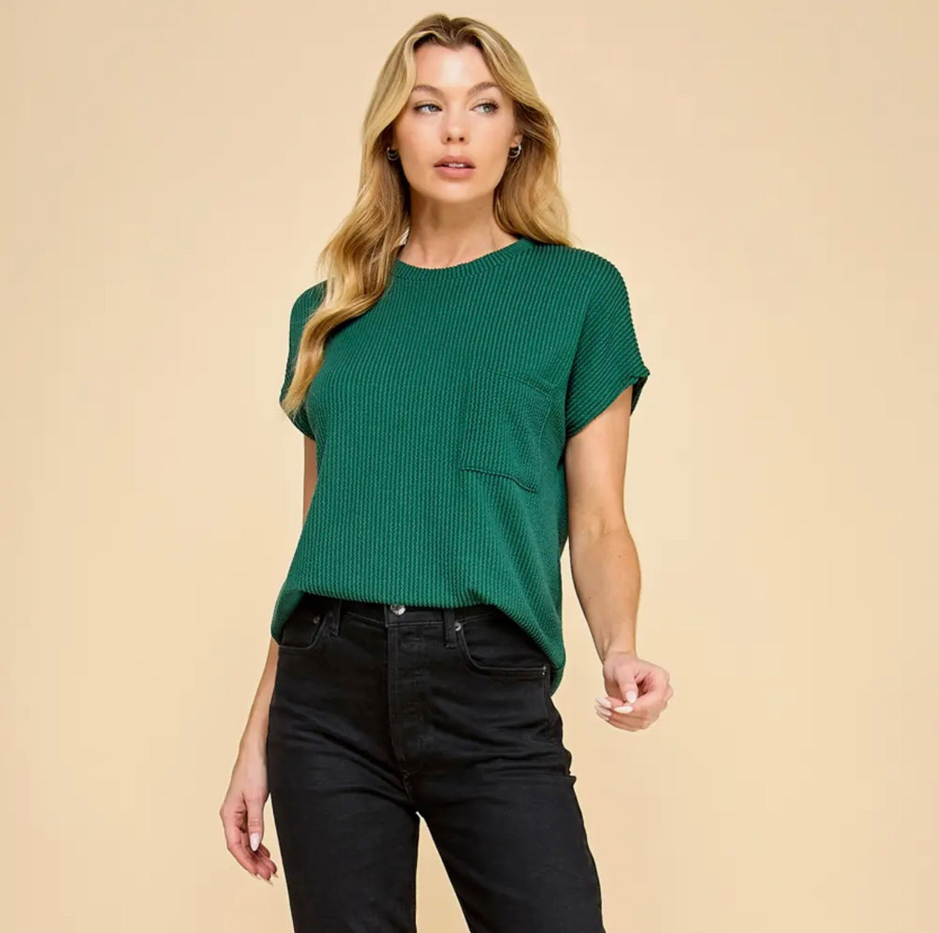 Les Ami’s Ribbed Tops- Pockets