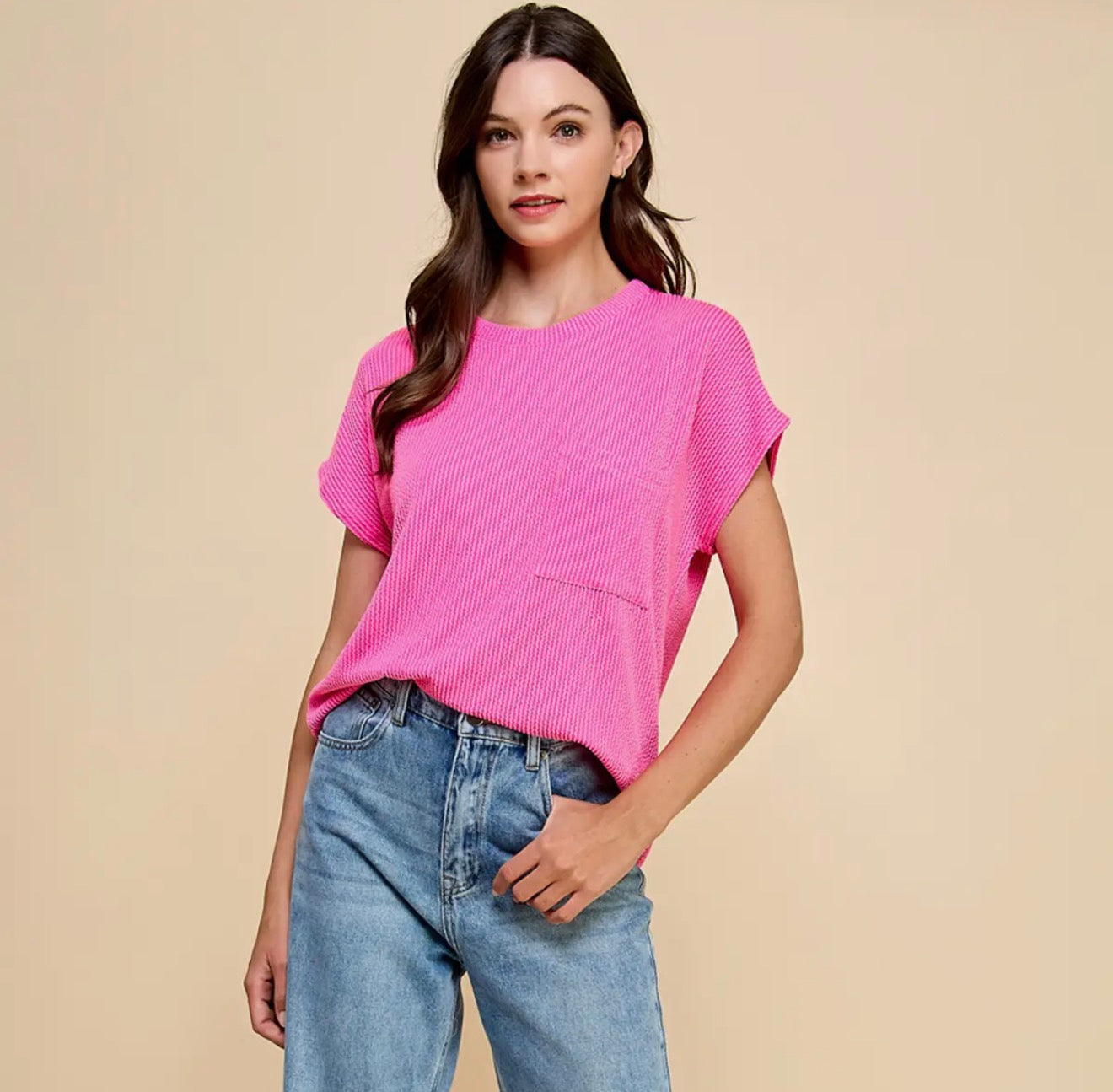 Les Ami’s Ribbed Tops- Pockets