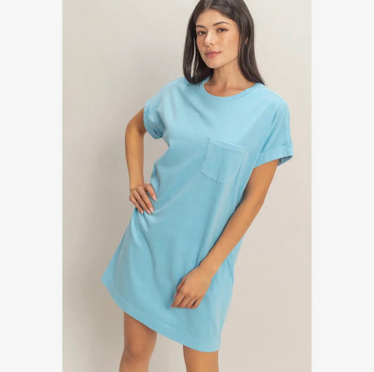 DZ Round Neck T-Shirt Mini Dress