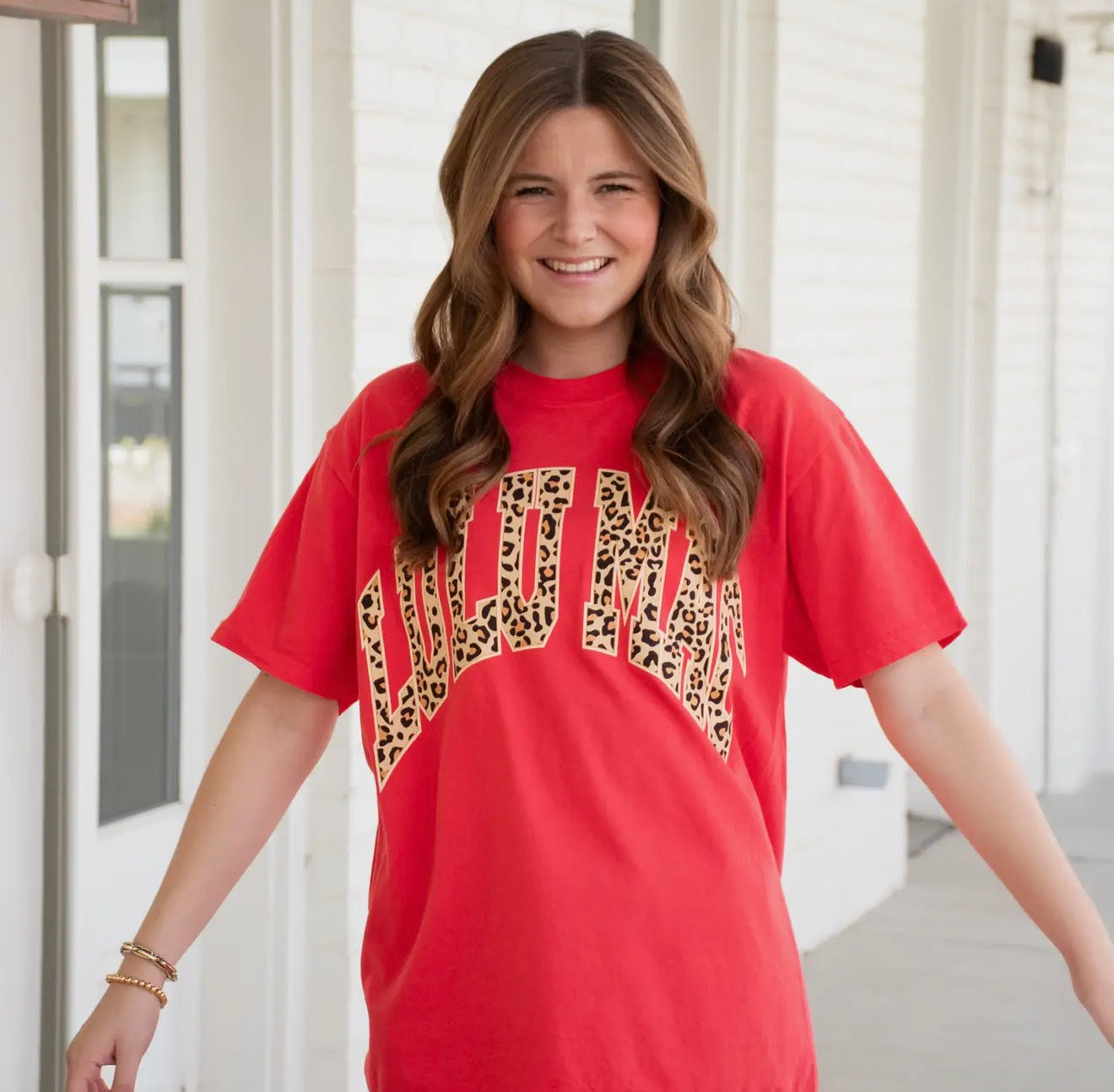 LuLu Mac Leopard Tee- Red