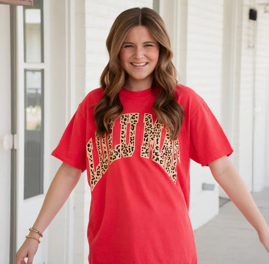 LuLu Mac Leopard Tee- Red