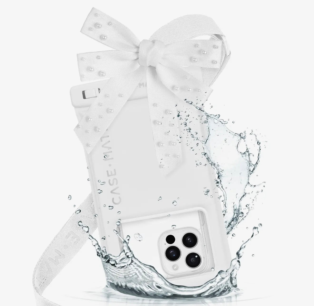 Case Mate Ivory Pearl Bow Waterproof Floating Case