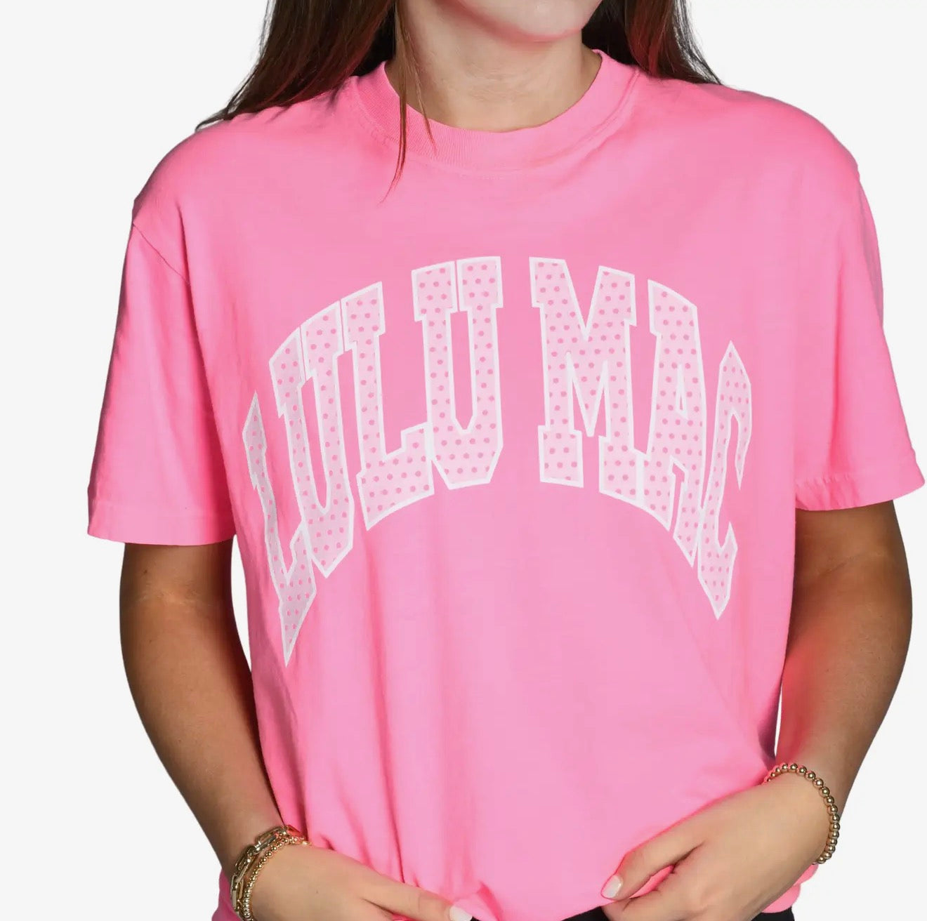 LuLu Mac Polka Dot Comfort Color Tee