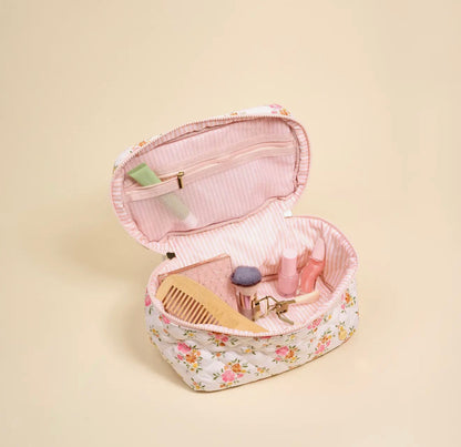 Glam & Go Quilted Cosmetic Bag- Endless Daydream Cream